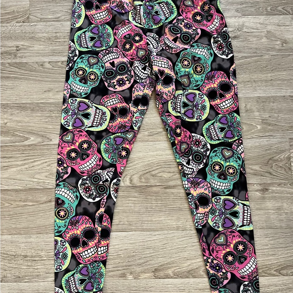 Skull Print Kids Leggings